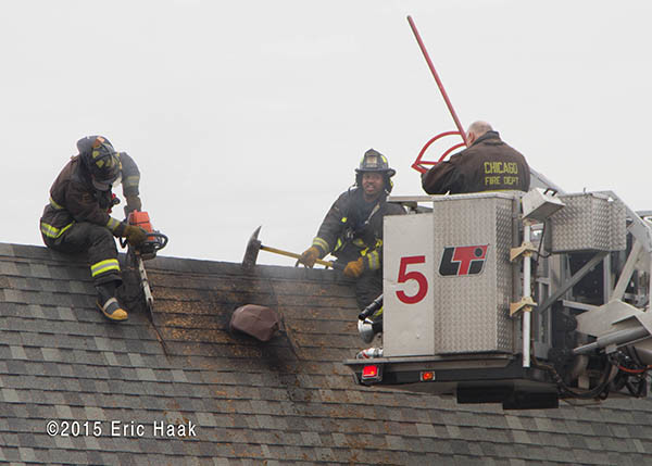firemen venting peaked roof