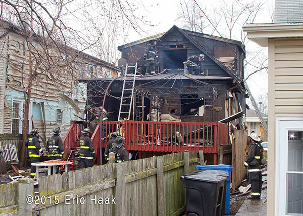 aftermath of house gutted by fire