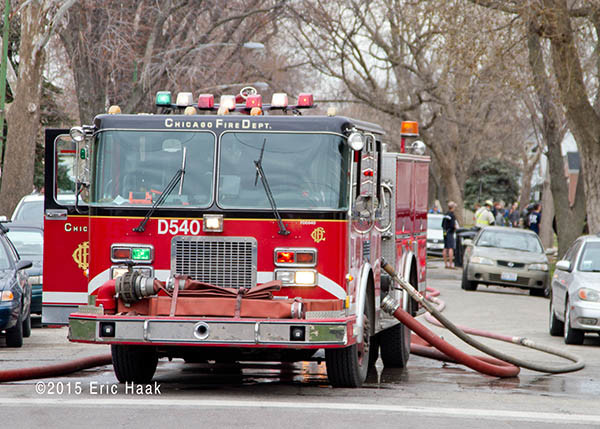 spare Chicago fire engine working