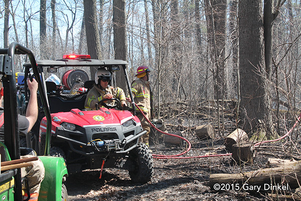 fire department AWD ATV at brush fire