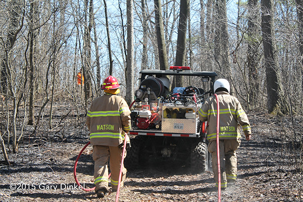 fire department AWD ATV at brush fire