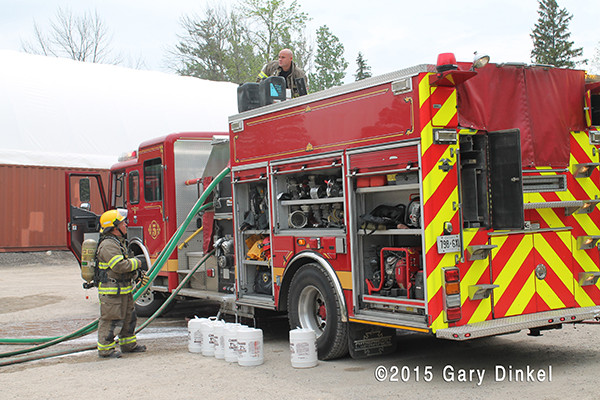 Cambridge Fire Department fire engine at fire scene