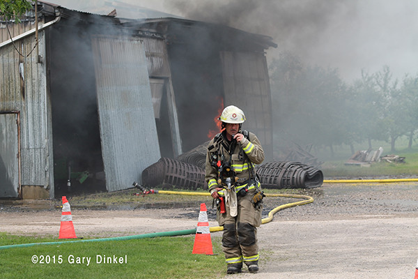 fire chief officer in Canada at fire scene