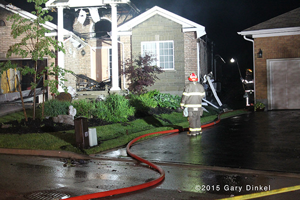 aftermath of house struck by lightning in New Hamburg Canada