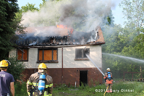 vacant house on fire