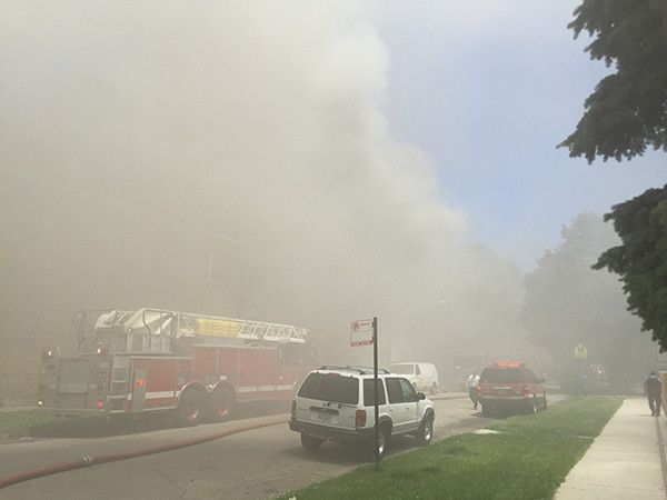 heavy smoke from house fire 