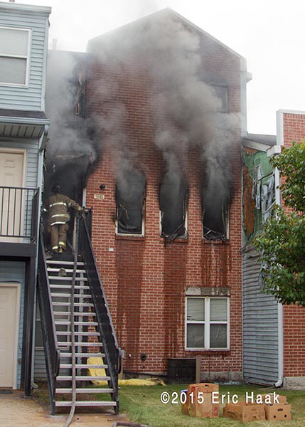 heavy smoke from apartment fire