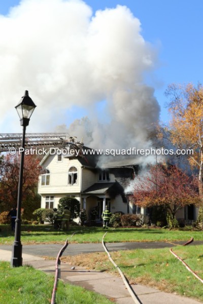 house fire with heavy smoke