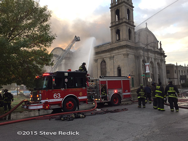 Chicago FD engine at a church fire