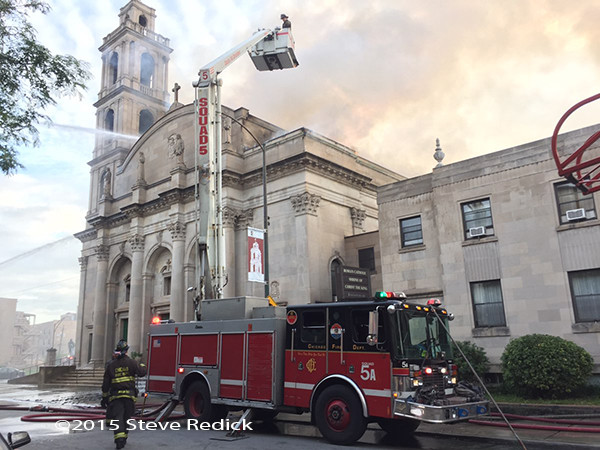 Chicago FD Snorkel at church fire