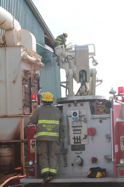 Thibault fire truck at fire scene
