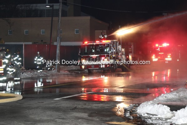 Hartford fire engine at night fire scene