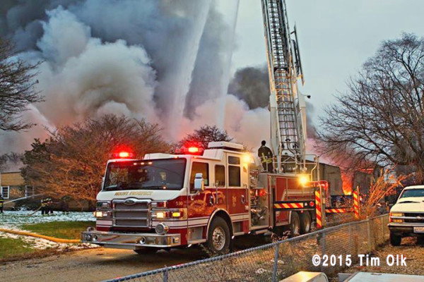 vacant building in Arlington Heights IL gutted by fire