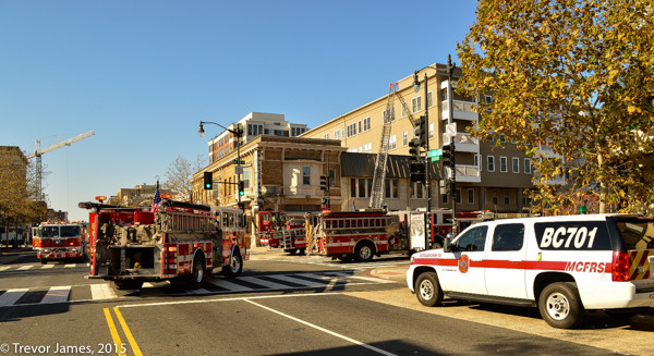 DCFD fire trucks at scene