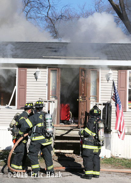 double-wide trailer mobile home gutted by fire
