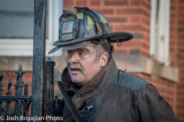 Chicago firefighter after a fire