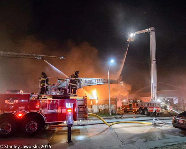 3-alarm warehouse fire in Baltimore MD