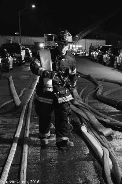 firefighter after battling a fire