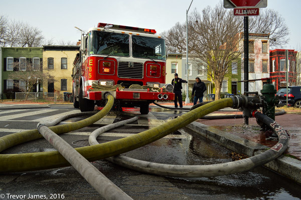 DCFD fire engine at fire scene