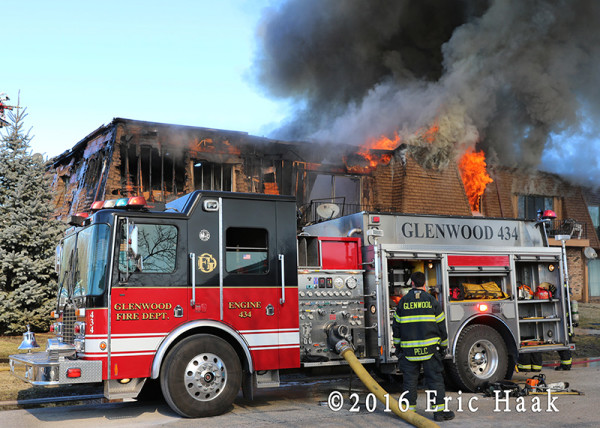 Glenwood HME fire engine at fire scene