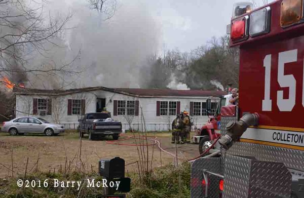fire in a doublewide mobile home