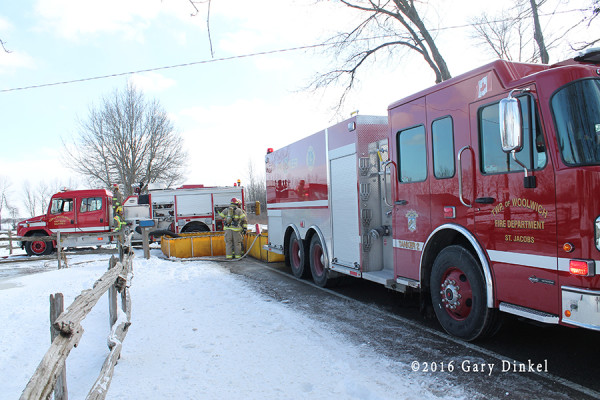 rural water supply tanker shuttle at fire scene