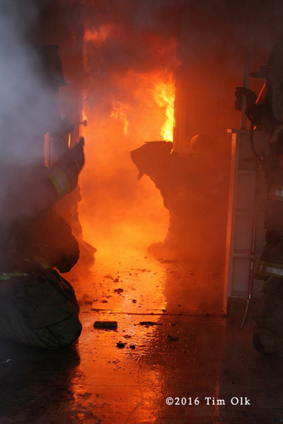firefighters conduct live-fire training
