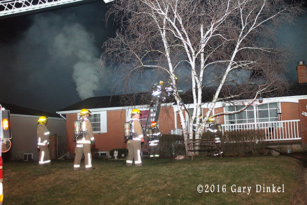 Cambridge Ontario firefighters at house fire