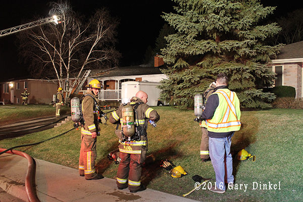 Cambridge Ontario firefighters at house fire