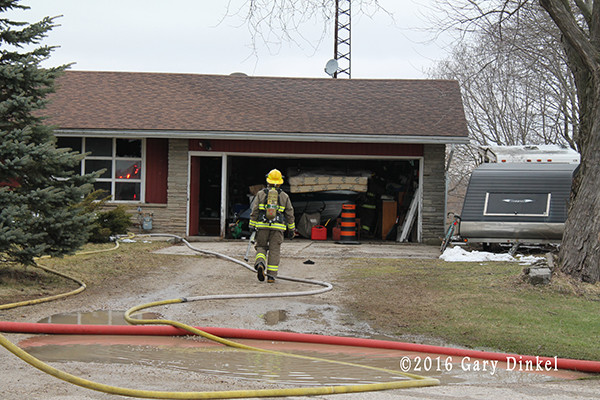 house fire scene in Ontario Canada