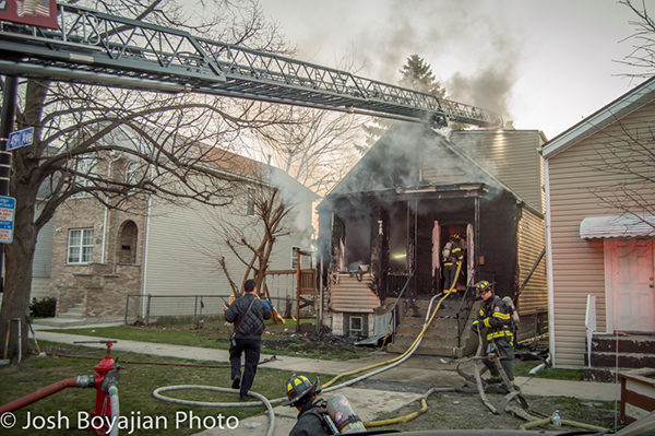 house fire scene in Cicero IL