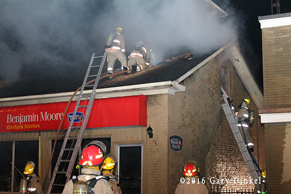 firefighters in Ayer Ontario battle a structure fire