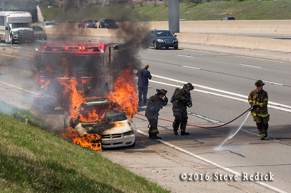car fire in the highway