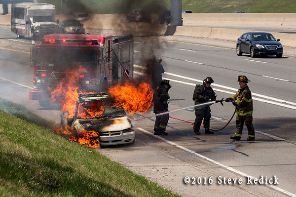 car fire in the highway