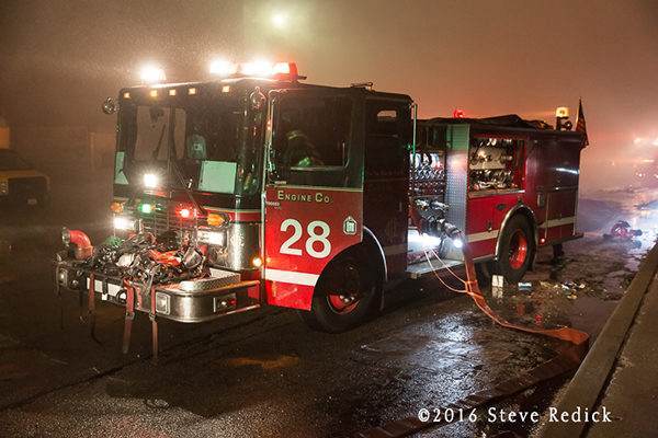 Chicago FD Engine 28 at a fire scene