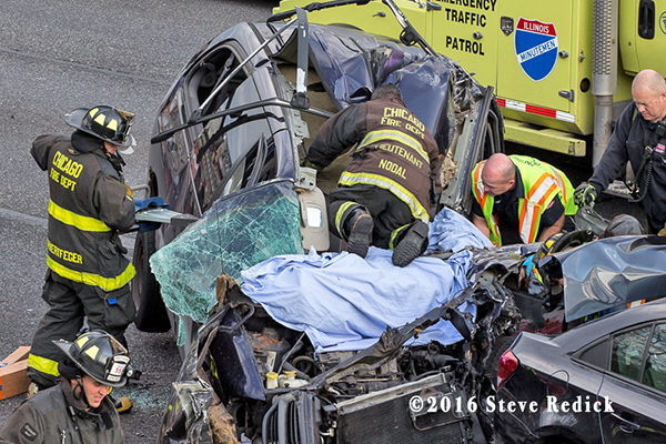 firefighters extricate driver after crash