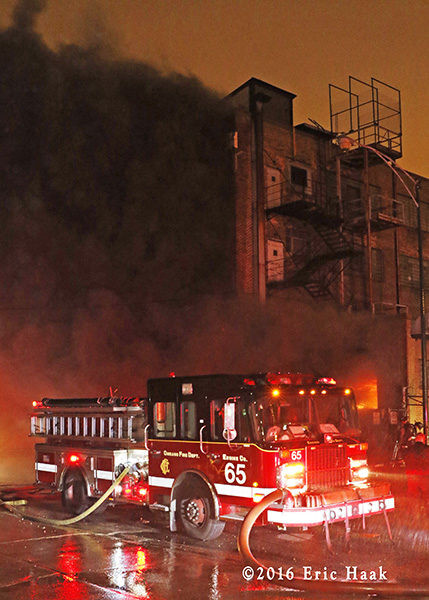 Chicago FD Engine 65 at a fire scene