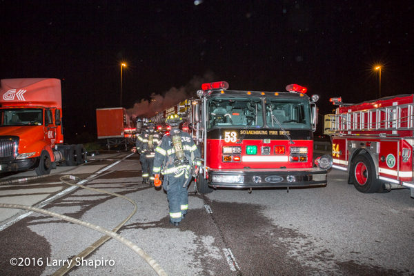 Schaumburg firefighters on scene at night
