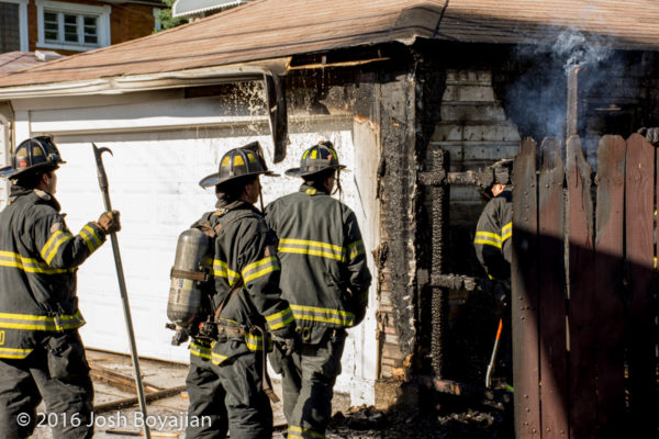 Cicero firefighters after garage fire