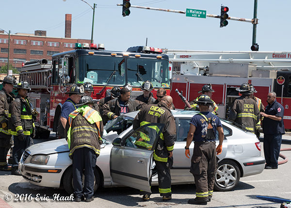 car accident with fire truck