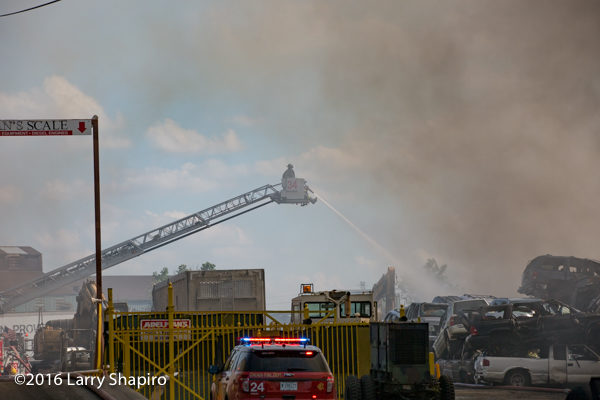huge fire in Chicago salvage yard