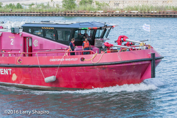 Chicago FD fire boat the Christopher Wheatley