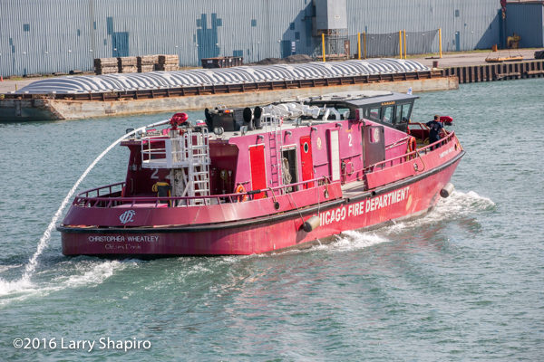 Chicago FD fire boat the Christopher Wheatley
