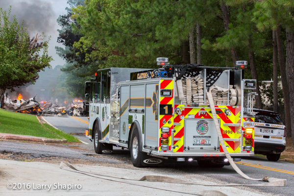 Pierce Clayton County fire engine at truck fire scene