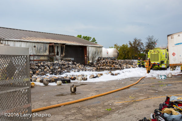 aftermath of fire at propane storage company