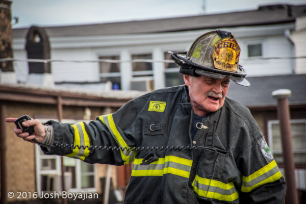fire chief working during a fire