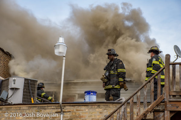 firefighters working during fire