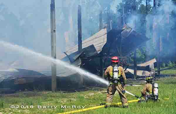 fire scene in rural Colleton County SC
