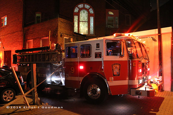 DCFD Engine 9 at a fire scene