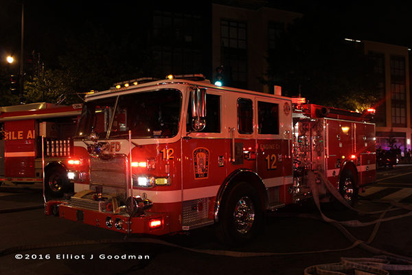 DCFD Engine 12 at a fire scene
